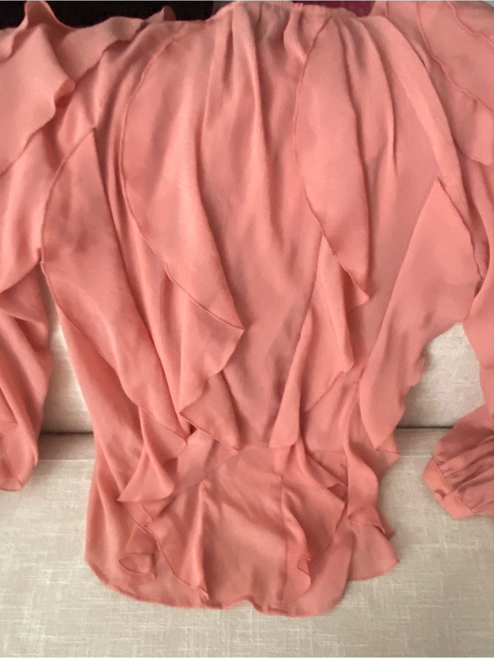 Women's Dusty Pink Ruffle Blouse